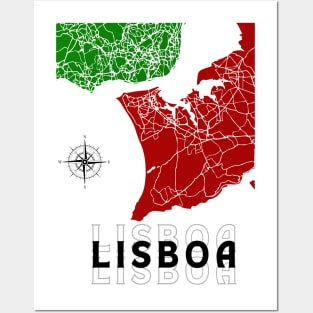 Lisboa Portugal MAP Posters and Art